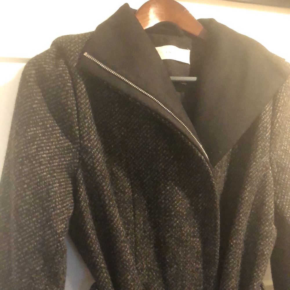 T Tahari Wool Belted Coat